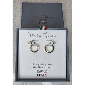 Mia Fiore 18kt Gold-Plated Sterling Silver Hoop Earrings Made In Italy 925